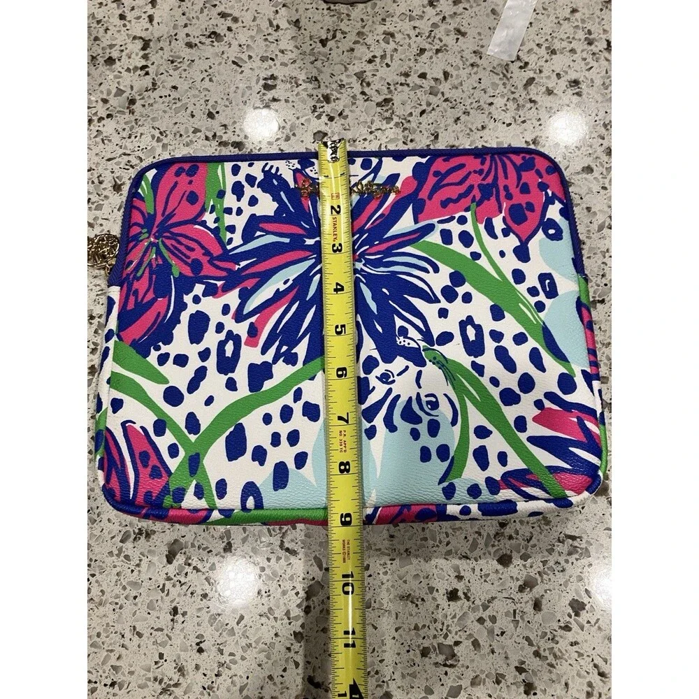 New Lilly Pulitzer iPad Tech Clutch Bag Resort White IN THE GARDEN Purse Handbag